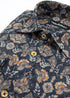Abstract Flora Cotton-Linen Shirt - Slate